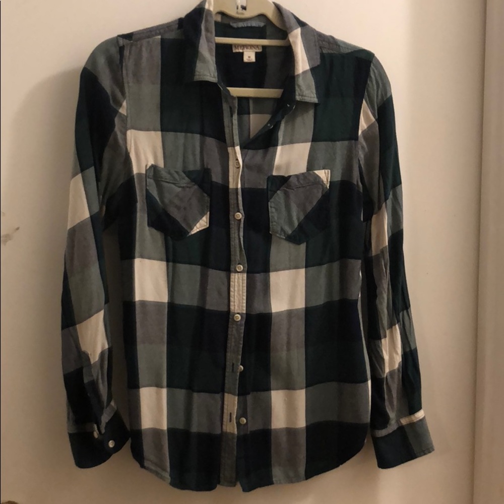 Merona Light Weight Plaid Button Up